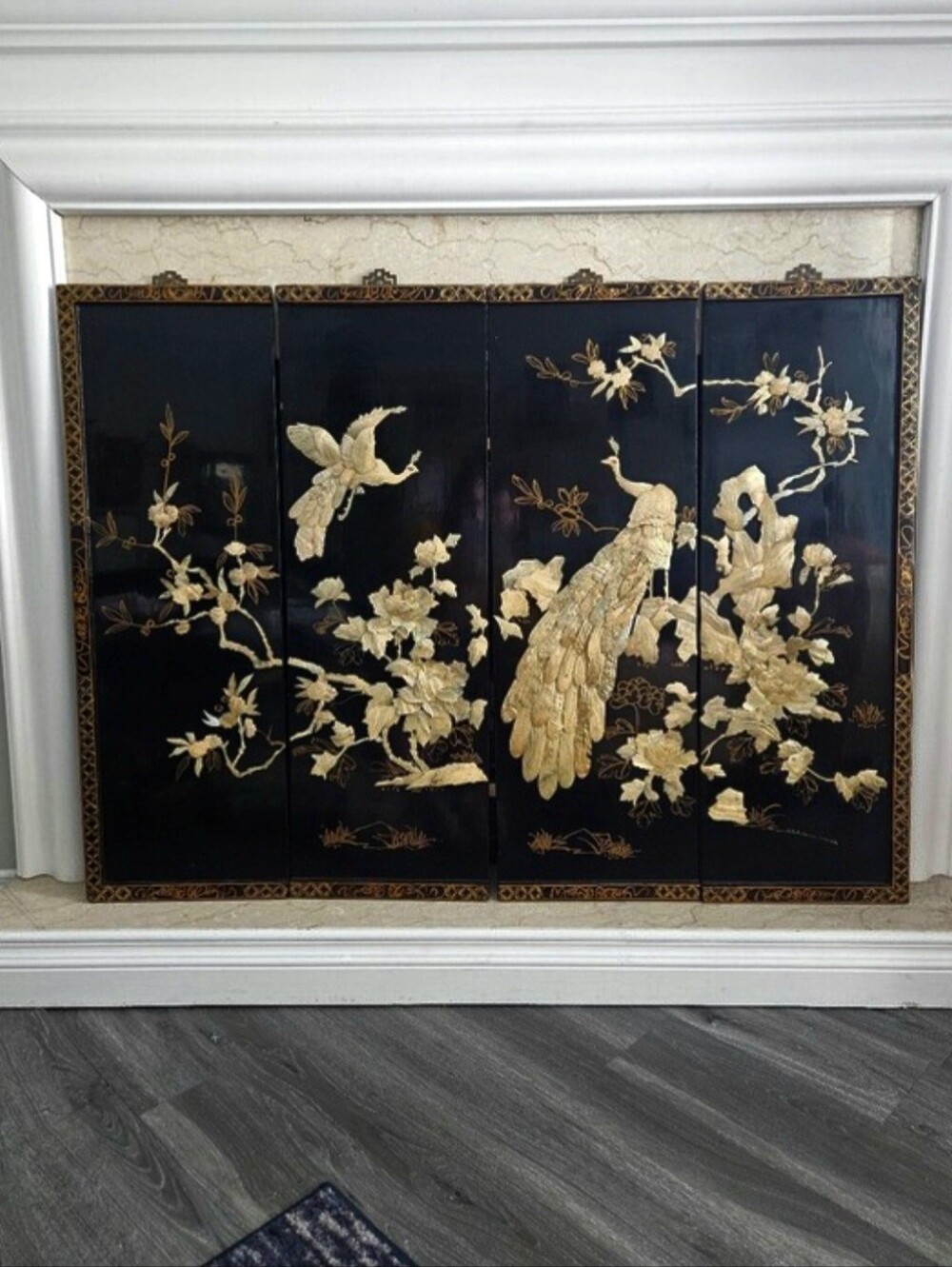 Vintage Chinese Lacquerware Coromandel Full Sized Decorative Panels- 4